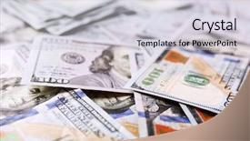  Presentation with the money hundred - Cool new PPT theme with million - many hundred dollars cash money backdrop and a lemonade colored foreground