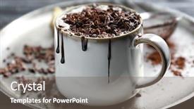  Presentation with hot chocolate - Slide set with millk tray - cup of hot cocoa background and a gray colored foreground