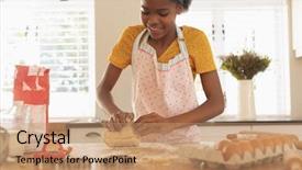  Presentation with baking cookies - Colorful slide set enhanced with millk tray - front view of african american backdrop and a coral colored foreground