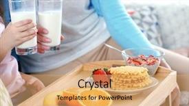  Presentation with mother and child health care - Theme consisting of millk tray - mother and daughter having healthy background and a coral colored foreground