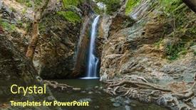  Presentation with waterfalls - PPT layouts enhanced with millomeris waterfalls in cyprus - nature background background and a tawny brown colored foreground