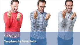  Presentation with salary - Colorful PPT theme enhanced with millonaire - collage of handsome senior man backdrop and a teal colored foreground