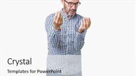  Presentation with payment - Colorful presentation design enhanced with millonaire - handsome middle age elegant senior backdrop and a white colored foreground