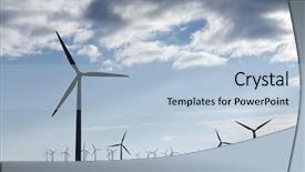  Presentation with power generation - Colorful theme enhanced with mills for electric power backdrop and a light blue colored foreground