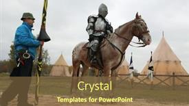  Presentation with horse knight - Slides consisting of milovice-czech-republic-october-23 background and a tawny brown colored foreground