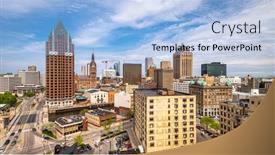  Presentation with wisconsin - Presentation theme having milwaukee-wisconsin-usa-downtown-skyline background and a light blue colored foreground