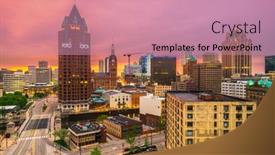  Presentation with wisconsin - Amazing presentation theme having milwaukee-wisconsin-usa-downtown-skyline backdrop and a coral colored foreground