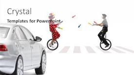  Presentation with juggling - Slides enhanced with mime-and-clown-juggling background and a white colored foreground