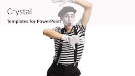  Presentation with mime - Slide set consisting of mime-artist-gesturing-with-hands background and a white colored foreground