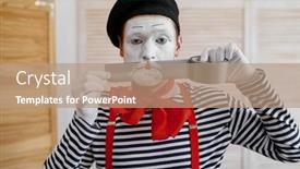  Presentation with duct - PPT layouts enhanced with mime-artist-with-duct-tape background and a coral colored foreground