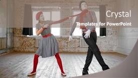  Presentation with mime - Theme enhanced with mime-artists-strangulation background and a gray colored foreground
