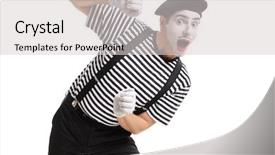  Presentation with mime - Theme having mime behind an imaginary panel background and a light gray colored foreground
