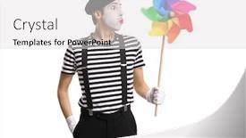  Presentation with mime - PPT theme enhanced with mime-blowing-a-pinwheel-isolated background and a light gray colored foreground