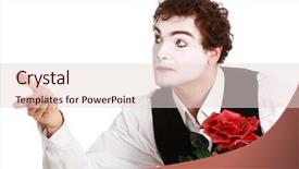  Presentation with mime - Audience pleasing slides consisting of mime holding a rose valentine's day concept backdrop and a lemonade colored foreground