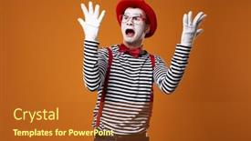  Presentation with mime - PPT layouts enhanced with mime-in-vest-and-red background and a red colored foreground