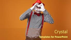  Presentation with mime - PPT layouts enhanced with mime-in-vest-and-red background and a crimson colored foreground