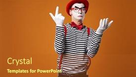  Presentation with mime - PPT layouts enhanced with mime-in-vest-and-red background and a red colored foreground