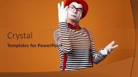  Presentation with mime - Beautiful slides featuring mime-male-in-vest backdrop and a red colored foreground