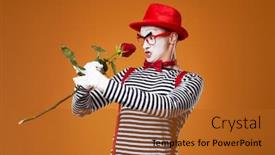  Presentation with mime - Audience pleasing slides consisting of mime-man-in-red-hat backdrop and a red colored foreground