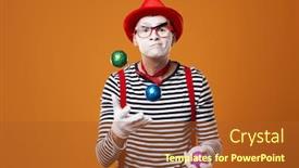  Presentation with mime - Audience pleasing PPT layouts consisting of mime-man-in-vest backdrop and a red colored foreground