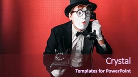  Presentation with actor - Slide set enhanced with mime theater actor performing background and a tawny brown colored foreground