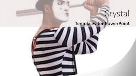  Presentation with mime - Slides having mime-with-baseball-bat-isolated background and a lemonade colored foreground