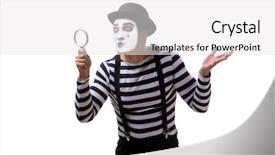  Presentation with mime - PPT layouts enhanced with mime with loupe isolated background and a white colored foreground
