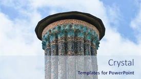  Presentation with turkey - PPT layouts enhanced with minaret-details-of-twin-minaret background and a sky blue colored foreground