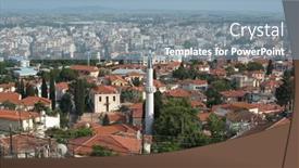  Presentation with city - Colorful theme enhanced with minaret-in-the-old-city backdrop and a light blue colored foreground