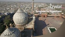  Presentation with masjid - Cool new presentation theme with minaret tower atjama masjid delhi backdrop and a gray colored foreground