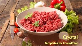  Presentation with beef - Colorful slide deck enhanced with minced beef and spice backdrop and a tawny brown colored foreground