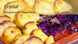  Presentation with meat - Amazing PPT layouts having minced meat and red cabbage backdrop and a yellow colored foreground