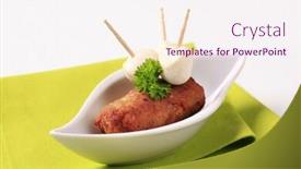  Presentation with kebab - Slide set with minced-meat-kebab-and-baby background and a sky blue colored foreground
