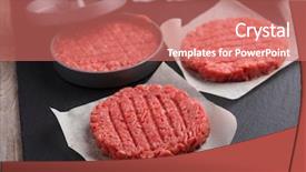  Presentation with meat beef - Presentation design with minced meat with meat press background and a coral colored foreground