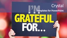  Presentation with mind - Presentation design consisting of heart mind - i'm grateful for card background and a ocean colored foreground