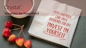  Presentation with mind body - Slide deck featuring mind-and-body-care-pays background and a coral colored foreground