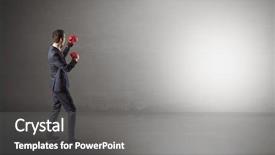  Presentation with mind - Audience pleasing presentation design consisting of mind attack - businessman fighting with boxing gloves backdrop and a  colored foreground