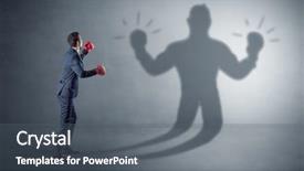  Presentation with mind - Beautiful presentation design featuring mind attack - businessman trying to fight backdrop and a gray colored foreground