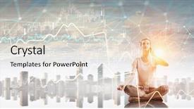  Presentation with balance life - Audience pleasing slide set consisting of mind body - business and healthy life balance backdrop and a light gray colored foreground