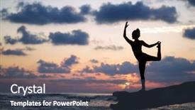  Presentation with mind body - Cool new PPT theme with mind body - silhouette of a young woman backdrop and a tawny brown colored foreground