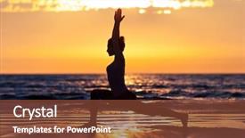  Presentation with mind body - Amazing presentation design having mind body - silhouette of woman practicing yoga backdrop and a tawny brown colored foreground