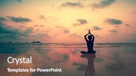  Presentation with mind body - Cool new slide set with mind body - silhouette young woman practicing yoga backdrop and a violet colored foreground