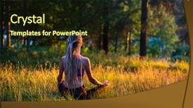  Presentation with lotus - Presentation consisting of mind body - yoga woman silhouette in lotus background and a wine colored foreground