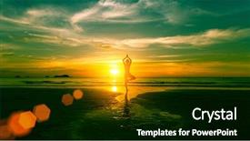  Presentation with woman body - Audience pleasing presentation theme consisting of mind body - young woman practicing yoga backdrop and a black colored foreground