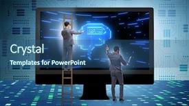  Presentation with cognitive - Colorful PPT layouts enhanced with mind chip - cognitive computing concept as modern backdrop and a  colored foreground