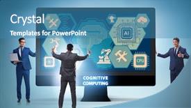  Presentation with cognitive - Audience pleasing theme consisting of mind chip - cognitive computing concept as modern backdrop and a  colored foreground