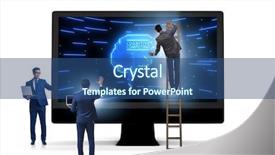  Presentation with cognitive - Presentation design featuring mind chip - cognitive computing concept as modern background and a ocean colored foreground