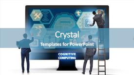  Presentation with cognitive - Slide set enhanced with mind chip - cognitive computing concept as modern background and a teal colored foreground