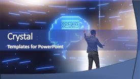  Presentation with cognitive - Audience pleasing slide deck consisting of mind chip - cognitive computing concept as modern backdrop and a ocean colored foreground