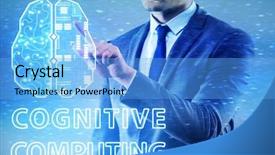  Presentation with cognitive - Amazing PPT theme having mind chip - cognitive computing concept as modern backdrop and a light blue colored foreground